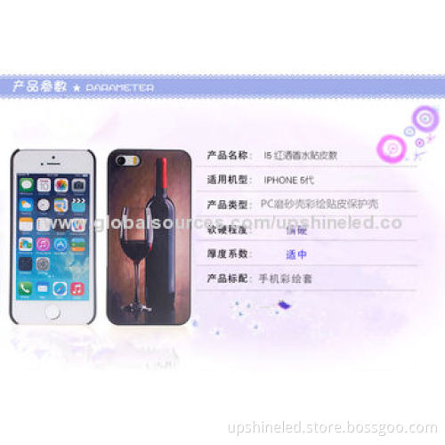 PC Cases for iPhone with Red Wine Printing, OEM/ODM Orders Welcomed